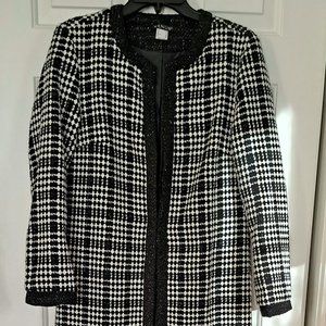 Venus plaid printed full length coat